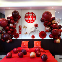 Chinese wedding room decoration New house bedroom balloon decoration Womens and mens wedding wedding supplies Senior wedding suit