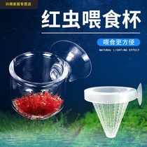 Fish tank floating feeding ring tube aquarium transparent fish feeder bucket adhesive hook suction cup feeding fish grain to prevent floating