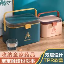 Full set of medical box Family packing grid medicine box storage box Large capacity household medical medical first aid box kl