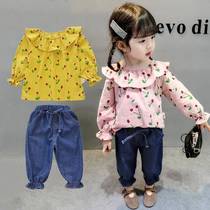 Baby autumn suit foreign style two-piece set 2020 new Korean fashion Children Cute Spring Autumn girls autumn clothes
