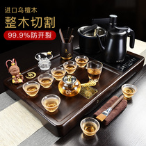 High-end solid wood tea tray complete package with more one induction cooker all self-integrated Kung Fu tea table guest hall office