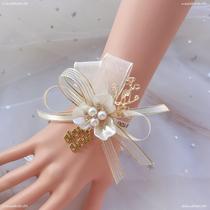 Performance sister corsage flower gray blue bridesmaid dress bridesmaid hand wrist flower high-grade feeling goods groomsman bridesmaid girl