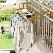 Balcony drying rack artifact railing window outdoor balcony shoe rack guardrail cold drying clothes closed floor bedroom rack