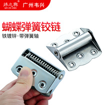 Butterfly hinge iron galvanized salmen flower-shaped spring hinge automatic closing device screen hinge 2 5 inches 2 only price