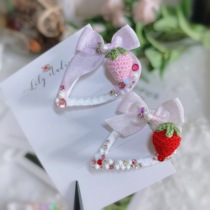 Lilystudio handmade custom original pet hairclip exquisite micro hook strawberry bbclip Yorkshamarzis