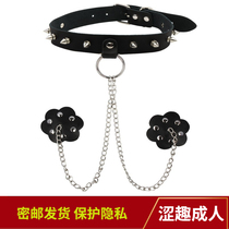 Adult sex toy sm alternative toy rivet dog slave collar with chain milk clip collar traction rope