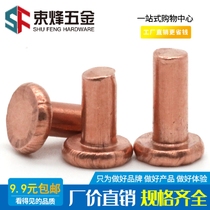 M2M2 5M3 copper flat head solid rivet flat cap copper nail hand tapping type Willow nail GB109 flat head rivet
