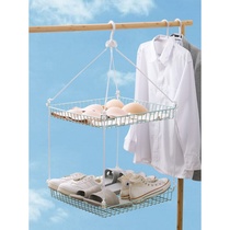 Household double-layer clothes net bag anti-deformation flat drying basket home Sun socks sweater special drying rack j