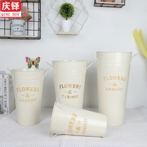 Qingduo creative simple flower bucket flower bucket iron flower arrangement flower Flower Flower Flower flower decoration iron bucket vase dried flower bucket