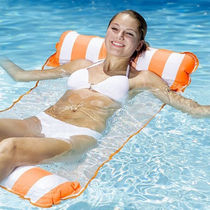 Summer water inflatable swimming hammock foldable backrest inflatable floating drain water amusement recliner floating bed sofa