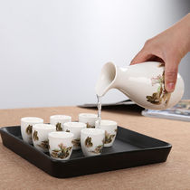 9-piece set of ceramic wine set home Japanese antique wine dispenser white glass spirits wine cup wine cup
