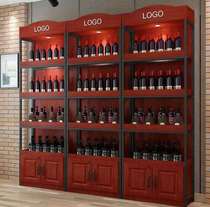 Black frame light walnut style villa white frame Apple wood style bar wine rack display cabinet Bar manor partition cabinet