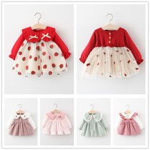 Childrens clothing girls dress spring and autumn childrens little girl princess skirt 0 1 1-2-3 years old baby baby spring dress