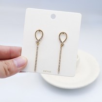 925 silver needle light luxury senior sense full drill long geometric earrings temperament female 2019 New Tide earrings earrings E24