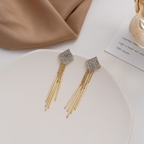  S925 silver needle temperament high-end round face suitable for earrings womens 2020 new trendy long net red earrings C239