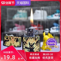 Cute Pikachu kerosene lighter personality tide windproof machine grinding wheel creative birthday gift for men and women