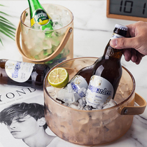 Glass ice bucket High-value commercial wine champagne bucket Bar ktv ice bucket Household cold beer bucket portable