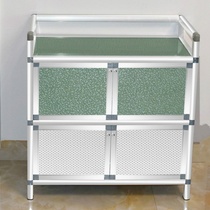 Cupboard household kitchen aluminum alloy bowl cabinet simple stove rental room multifunctional storage storage cabinet