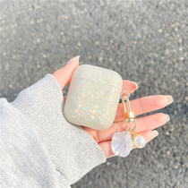 ins Wind shell pattern with pendant for airpods protective cover airpodsPro earphone cover Apple wireless Bluetooth silicone soft shell 1 2 generation general 3 generation creative simple fashion