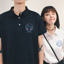 Certificate of marriage registration photo couple dress summer polo shirt short sleeve different clothes French niche T-shirt man