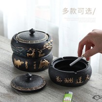 Grey tank Chinese style Chinese style retro ashtray large large large air office living room simple