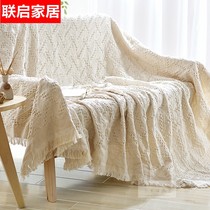 Simple sofa towel full cover non-slip double seat sofa blanket cover European style pastoral fabric sofa cover thickened