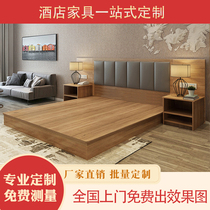 Hotel bed Hotel furniture Standard room full set of custom bed and breakfast apartment Express hotel hotel furniture Hotel bed customization