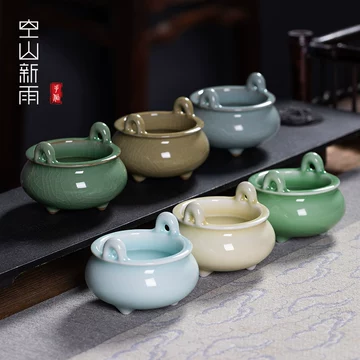 平安洛山作 香炉 三足炉 青瓷香爐 木箱入 平安洛山作 香炉 三足炉 青瓷香爐 木箱入 【公式通販】