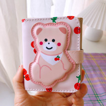 ins wallet female cute Japanese girl heart student Korean plaid short coin wallet cartoon PU three fold card
