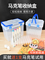 Thousand Cai Le Mock Pen Box Storage Box Portable Mark Pen Holder 12 24 36 48 60 80 120 Ribbon Base Multifunctional Plastic Waterproof
