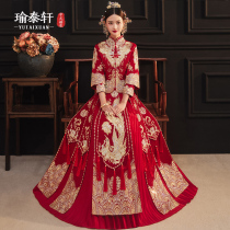 Xiuhe clothing 2021 new summer bride wedding dress Chinese wedding dress thin dragon and phoenix coat female large size Xiuhe