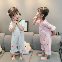 Baby Conjoined Pyjamas Summer Thin sleeping skirt Men and women Baby short sleeve sleeping bag Princess Anti-cool and belted air conditioning