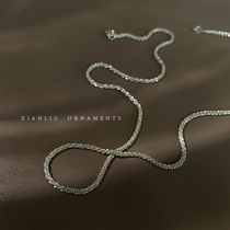 Sparkling naked chain necklace light luxury niche choker without pendant 2021 new female neck chain accessories