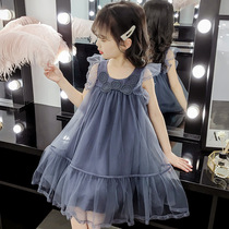 Girls dress for dress and summer clothes 2022 new Korean version CUHK Girl sleeveless net yarn dress Children foreign air vest princess dress