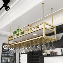 European double-layer goblet rack Bar table hanging wine glass rack Wine rack Upside down hanging cup rack household ornaments