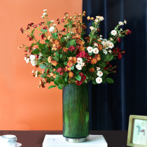 High-end Nordic rose flower artificial flower living room dried flower ornaments light luxury desktop decoration wedding bouquet