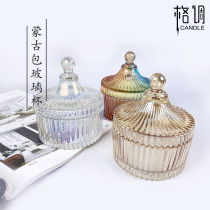 Style scented candles empty cup glass yurt homemade DIY container empty bottle empty jar round