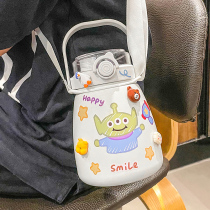 Thermos Cup students large capacity cute Net red belly double drinking kettle with straw water Cup girl portable outdoor