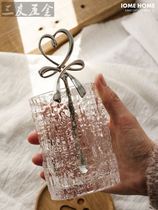 Export 304 stainless steel cute heart bow coffee hanging edge mixing spoon ins spoon Creative gold plated souvenir