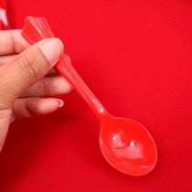 Thick wedding red disposable spoon wedding banquet supplies wedding soup spoon wedding table props