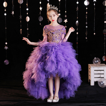 Childrens evening dress costume girl puffy princess dress high-end piano performance New Birthday host performance