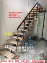 2021 upgraded duplex shop Attic thickened inclined beam finished stair factory direct steel wood staircase