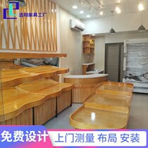 Fruit shelf fruit store shelf display rack Nakajima cabinet fruit box cashier supermarket fruit and vegetable rack solid wood