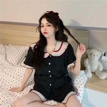 Summer thin new home clothes cute Japanese age-reducing short-sleeved womens two-piece set net red pajama suit