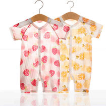  Baby one-piece clothes Spring and autumn pure cotton newborn pajamas Summer female romper Male baby air conditioning clothes Summer summer clothes