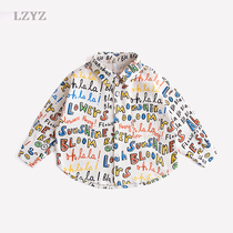 lzyz child clothing children shirt boy long sleeve shirt boy with baby baby foreign air blouse spring and autumn jacket autumn clothing tide