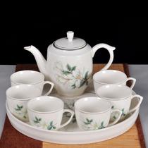 With tray Teapot teacup set Ceramic tea set set 8-piece herbal tea set Household Chinese one pot six cups