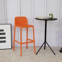 Nordic simple plastic back bar chair designer high bar stool stacking creative fashion leisure bar chair
