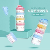 Powdered milk box portable out of box to put multiple layers of complementary feeding bottle with a transparent dress with a small number of layers