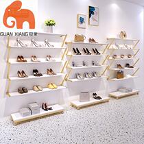 Wall multi-layer shoe rack display store boutique shoe cabinet bag shelf simple mens and womens shoe rack store